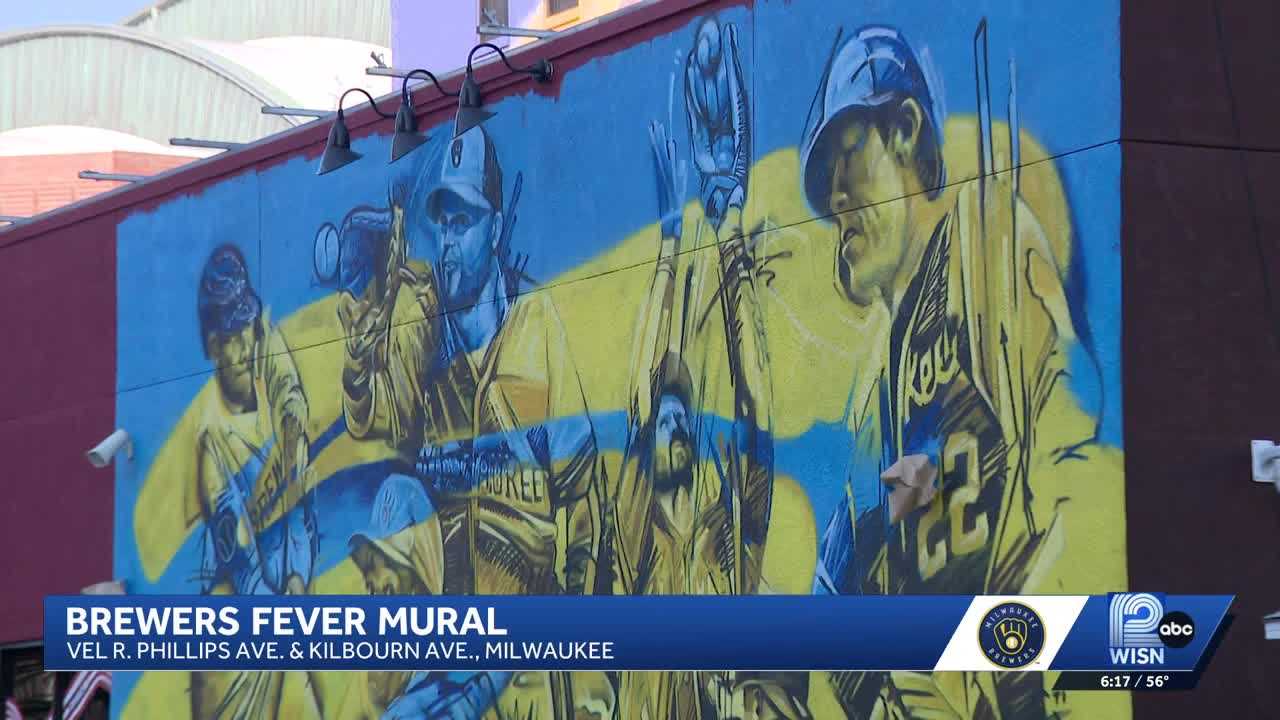 Artist paints new Brewers mural in downtown Milwaukee — WISN 12 Milwaukee, San Antonio Arts news