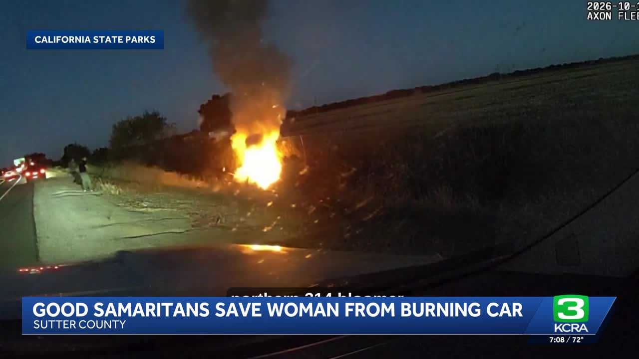 Officers rescue woman from burning car — WISN 12 Milwaukee, San Antonio Community news