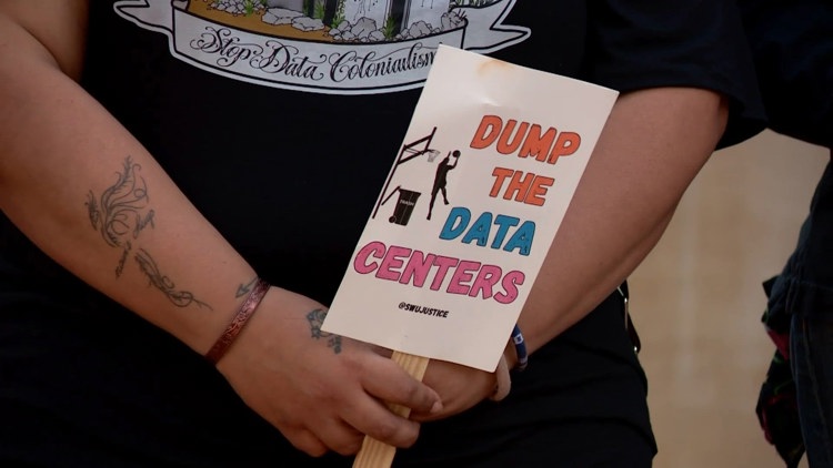 Protesters gather outside City Hall ahead of San Antonio City Council vote on data center rules — San Antonio Technology news